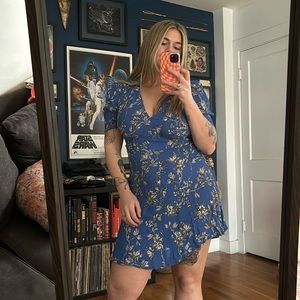 Topshop blue ditsy floral mini dress